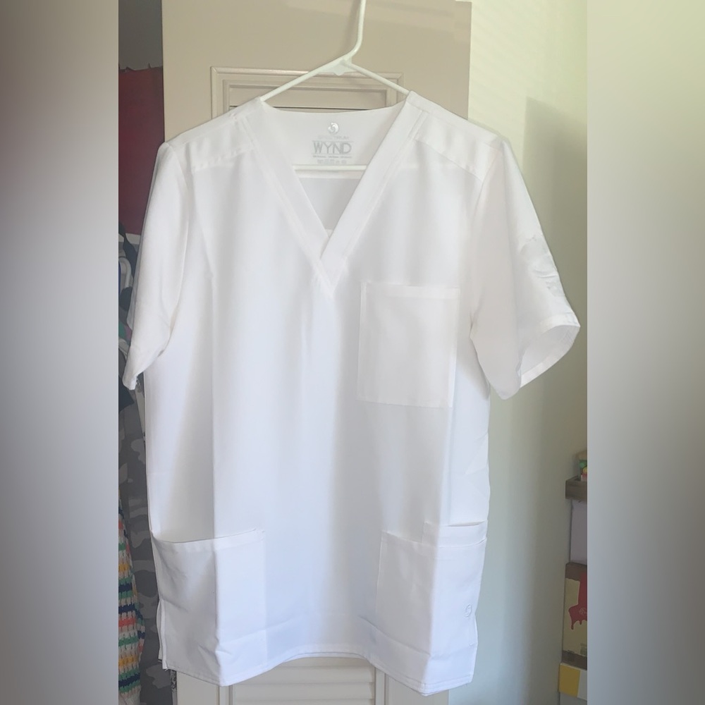 White scrubs top
